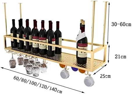 Suuim Wine Rack Ceiling Holder Adjustable Height Floating Wine Shelf for Kitchen