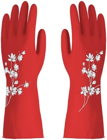 ROYIPAI 4 Pairs Rubber Cleaning Gloves with Cute Patterns