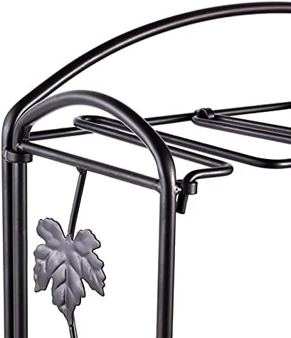 PAREKS Wine Rack with 8 Glass Holder Iron European Style