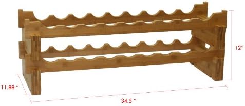 Oceanstar 18-Bottle Stackable Bamboo Wine Rack 1