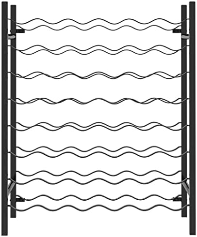Wine Rack Table for 48 Bottles Black Metal