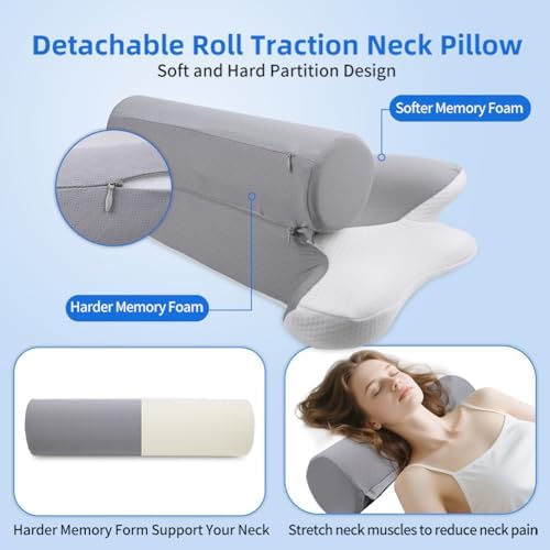 Partnerjoy 2 in 1 Cervical Pillow for Neck Pain Relief