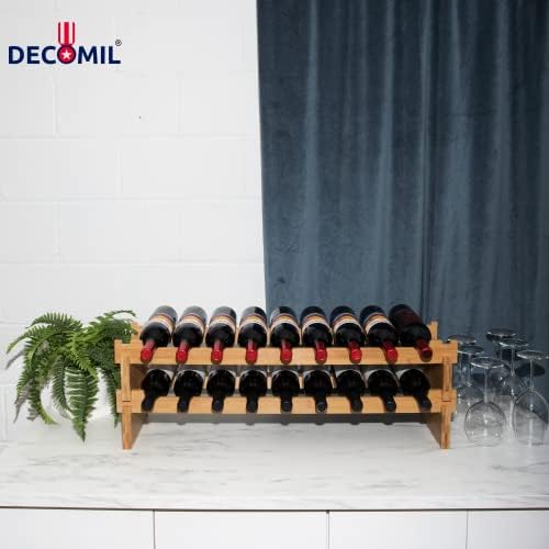 DECOMIL 18 Bottle Wine Rack - Modular Stackable