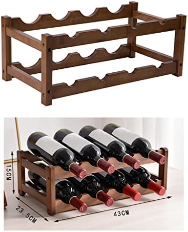 2-Layer Bamboo Wine Rack for Home Bar and Pantry 1