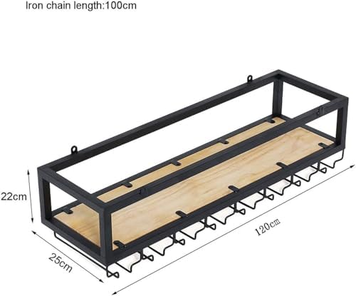 Industrial Metal Wine Rack with Stemware Shelf for Bar and Kitchen