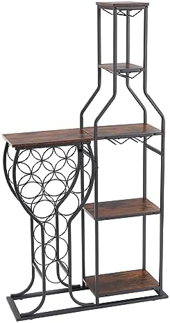 Dithoko 5-Tier Freestanding Wine Rack with Glass Holder
