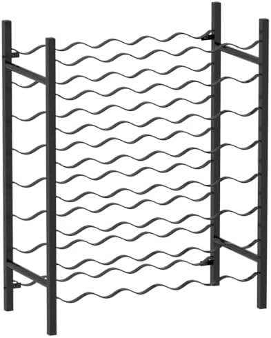 CUMYZO 48 Bottle Wine Rack Black Metal