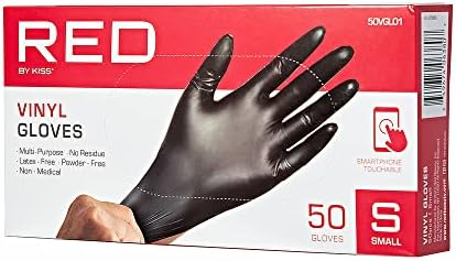 Red by Kiss Black Vinyl Gloves 50pcs