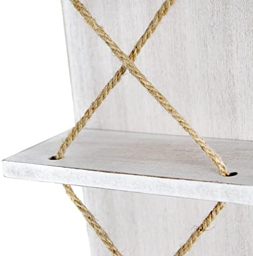 Elegant Designs HG1019-WWH Positano Nautical Rope 4 Bottle Wall Mounted Wine Rack