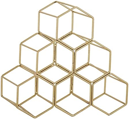 ZJYWMM 6-Bottle Freestanding Wine Rack - Gold