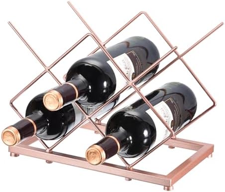 Uxcell Rose Gold Freestanding Wine Rack for 5 Bottles 1