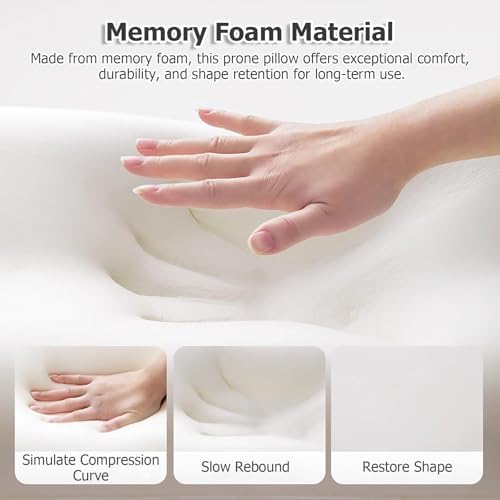 JYHHCYS Memory Foam Prone Pillow with Removable Headrest