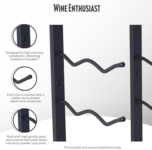Wine Enthusiast NFINITY 18 Bottle Wall Wine Rack Black