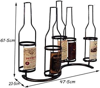 LUNEZY 5-Bottle Wine Rack Wall Holder Black