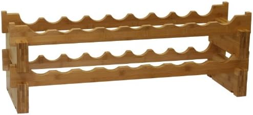 Oceanstar 18-Bottle Stackable Bamboo Wine Rack 1