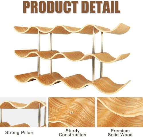 ABuff 3 Tier Wine Rack 12 Bottle Holder Stand