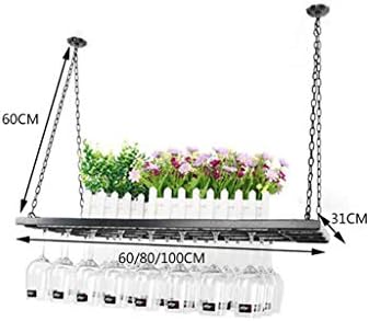 ZJDYDY Adjustable Height Glass Wine Frame Ceiling Rack