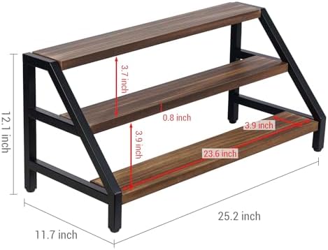 MyGift 3-Tier Wine Rack Industrial Rustic Design
