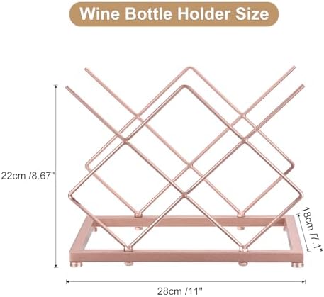 Uxcell Rose Gold Freestanding Wine Rack for 5 Bottles 1