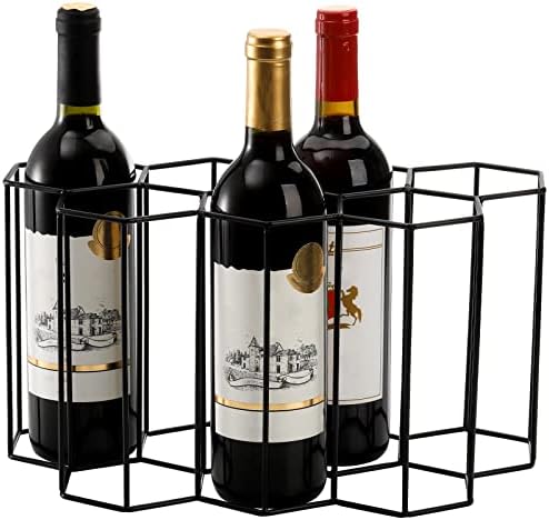 AVLA 9-Bottle Metal Countertop Wine Rack Black