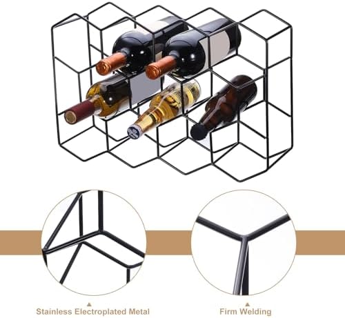 Uxcell 14 Bottle Tabletop Wine Rack in Black