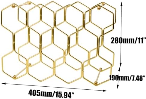 Tabletop Wine Rack for 14 Bottles Golden Metal Design