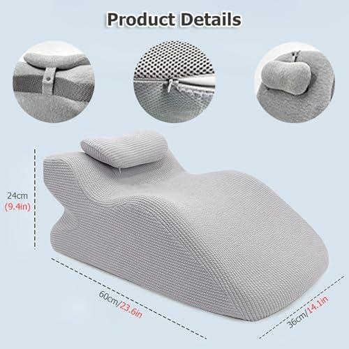 JYHHCYS Memory Foam Prone Pillow with Removable Headrest