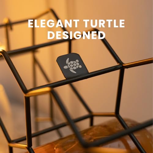 Melvvi 3-Tier Wine Rack Black Metal 15 Holds 14 Bottles 2 Glasses