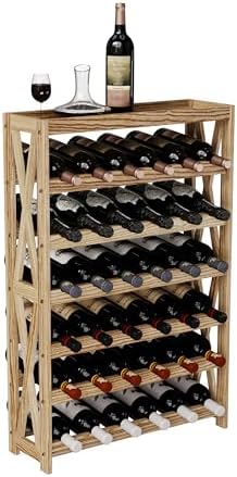 Svimi 6 Tier Solid Wood Wine Rack - 36 Bottles Storage