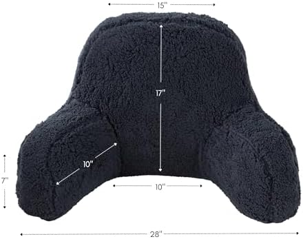 Greendale Home Fashions Plush Sherpa Reading Pillow with Arms Prussian Blue 1
