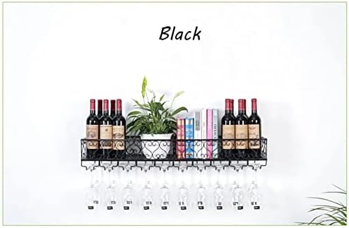 LUNEZY Wine Racks Wall Holder Metal Black