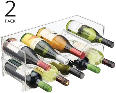 mDesign Clear Stackable Wine Bottle Rack 2 Pack