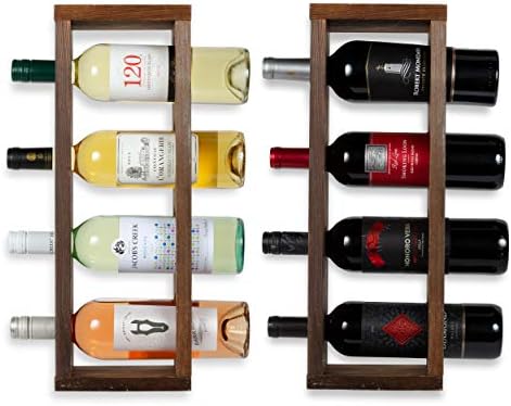 Rustic State Walnut Tabletop Wine Rack - 2 Pack Hold 8 Bottles