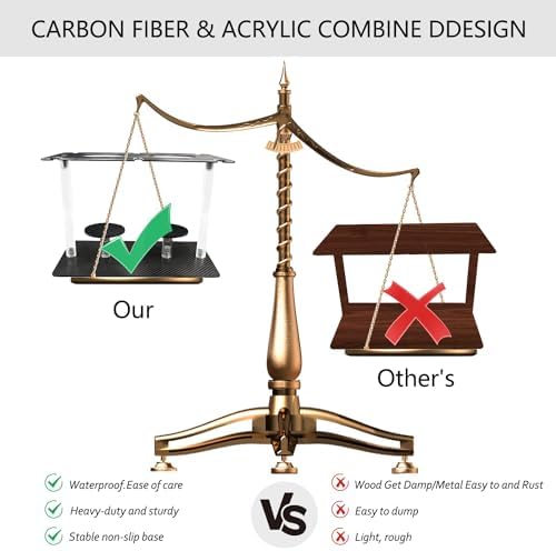 Haflyer Carbon Fiber Wine Rack 2 Bottles 6 Glasses