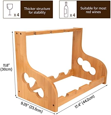 LEIMO KPARTS Freestanding Wine Rack with Glass Holder 1