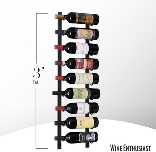 Wine Enthusiast NFINITY 9 Bottle Wall Mounted Wine Rack Black