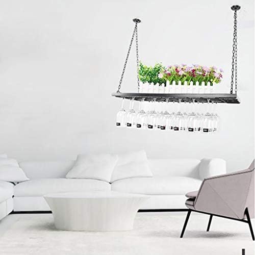 ZJDYDY Adjustable Height Glass Wine Frame Ceiling Rack