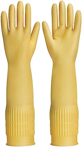 FCTTD Reusable Rubber Dishwashing Gloves 3 or 6 Pairs 1