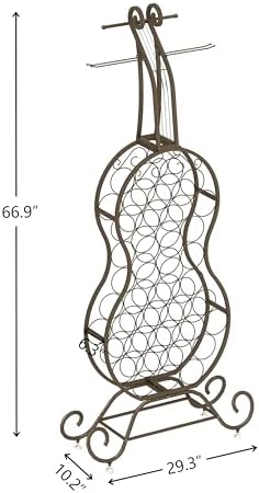 JOIN IRON Cello Shape Wine Rack with Stemware Holder