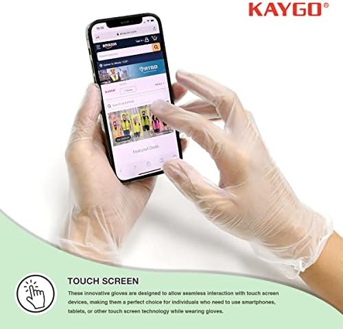KAYGO Disposable Vinyl Gloves 3 Mil Clear Powder Free Latex Free