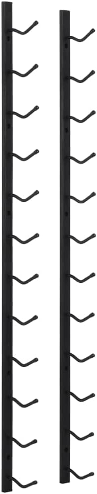 Black Iron Wall Mounted Wine Rack for 12 Bottles