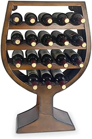 CoTa Global Glass Shaped Wine Rack - 18 Bottles Freestanding Wooden Storage