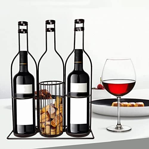 Duiaynke Wrought Iron Wine Rack with 3 Grids