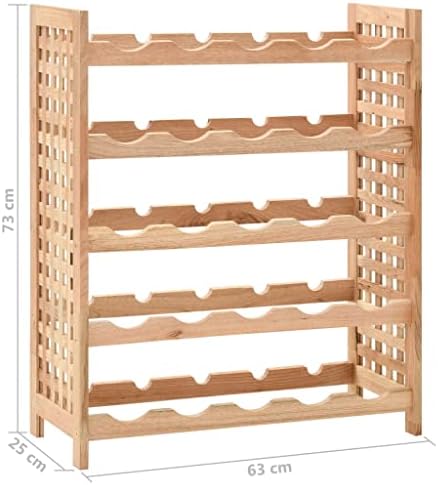 Aisifx 25-Bottle Wine Rack Solid Walnut
