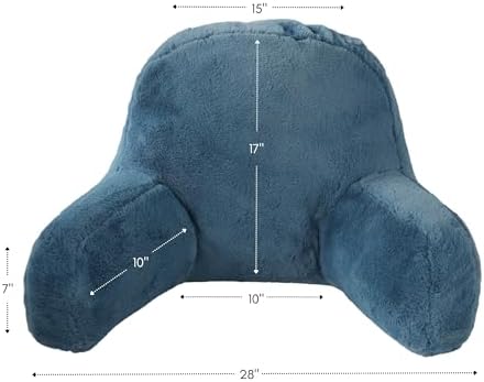 Greendale Home Fashions Plush Faux Fur Reading Pillow with Arms 1