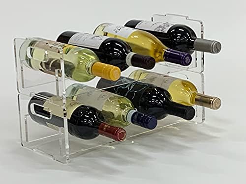 Clear Acrylic Stackable Wine Rack Holds 4 Bottles