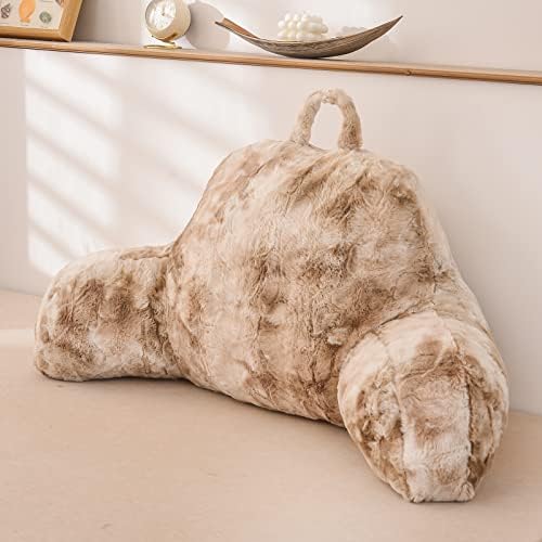 A Nice Night Faux Fur Reading Pillow with Arms