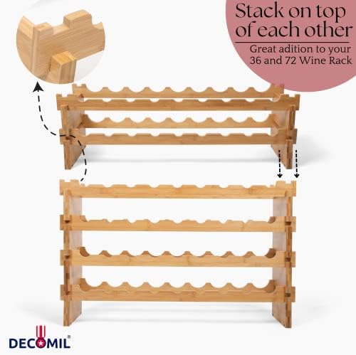 DECOMIL 18 Bottle Wine Rack - Modular Stackable