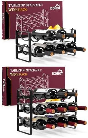 ICOHOT 2 Tier 3 Tier Stackable Wine Rack Bundle