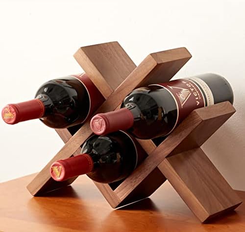 TRWISWDC Walnut Oak Wine Rack Free Standing